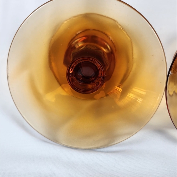 Vintage Cambridge Glass #627 Candleholders Candle Sticks, Amber Cleo - Picture 7 of 9